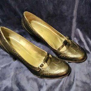 Dark brown Mary Jane pumps